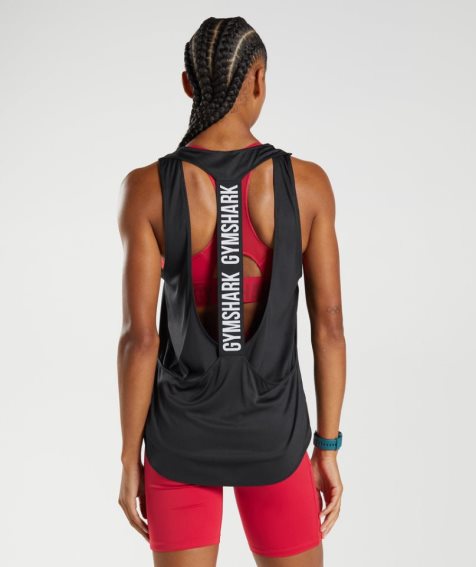 Women's Gymshark Training Brandmark Tanks Black | NZ 0QCMAS